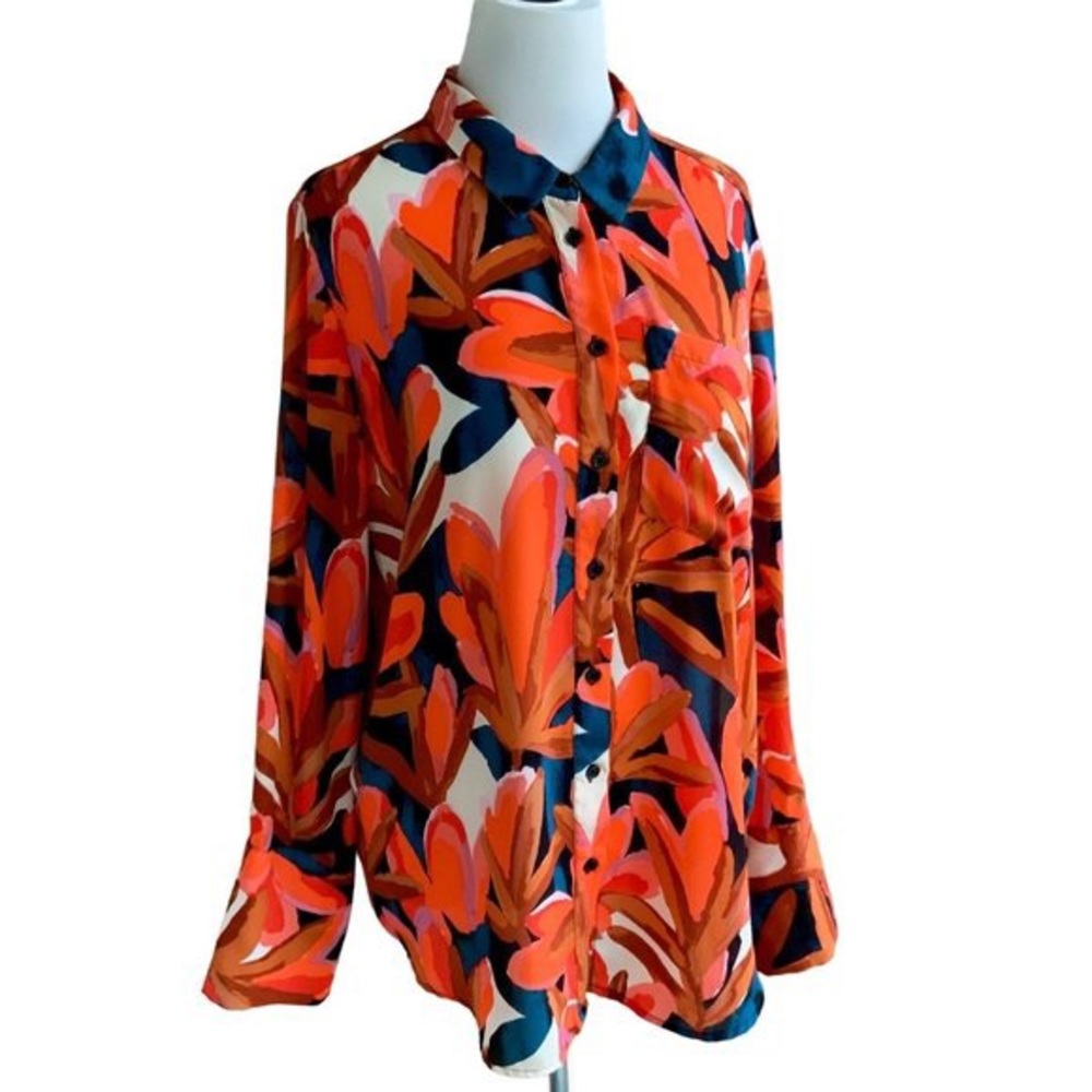 Who What Wear Button Floral Blouse (lightweight)